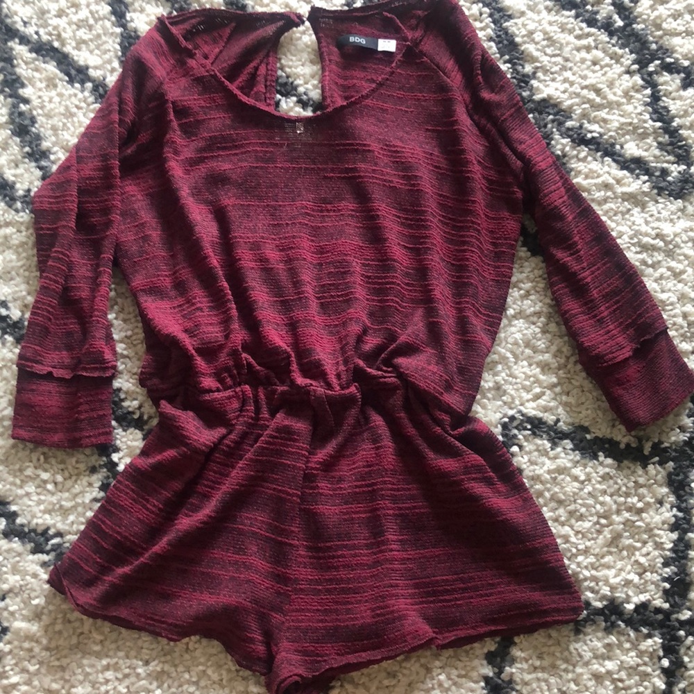BDG heathered romper - burgundy